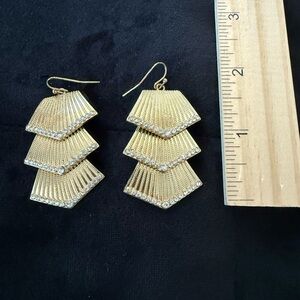 Elegant Gold Tiered Earrings